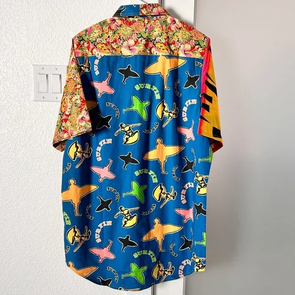 *$450 NWT RE/DONE MULTI PINEAPPLE OVERSIZED SHIRT DRESS SZ SMALL - Picture 3 of 8